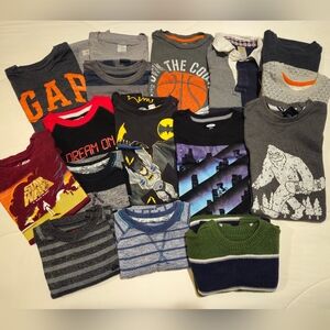 Boys mix lot of long sleeve shirts, sweaters, thermals - size small/5/6/7